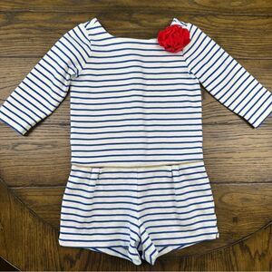 Janie and Jack 6 Red White Blue Romper